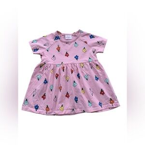 Hanna Andersson Size 130, 8, Pink with Colorful Flowers Short Sleeve Swing Top